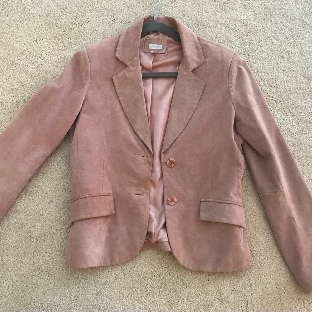 AQUA pink suede blazer - size 6